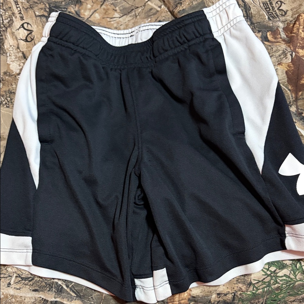 Under Armour Black and White Sports Shorts